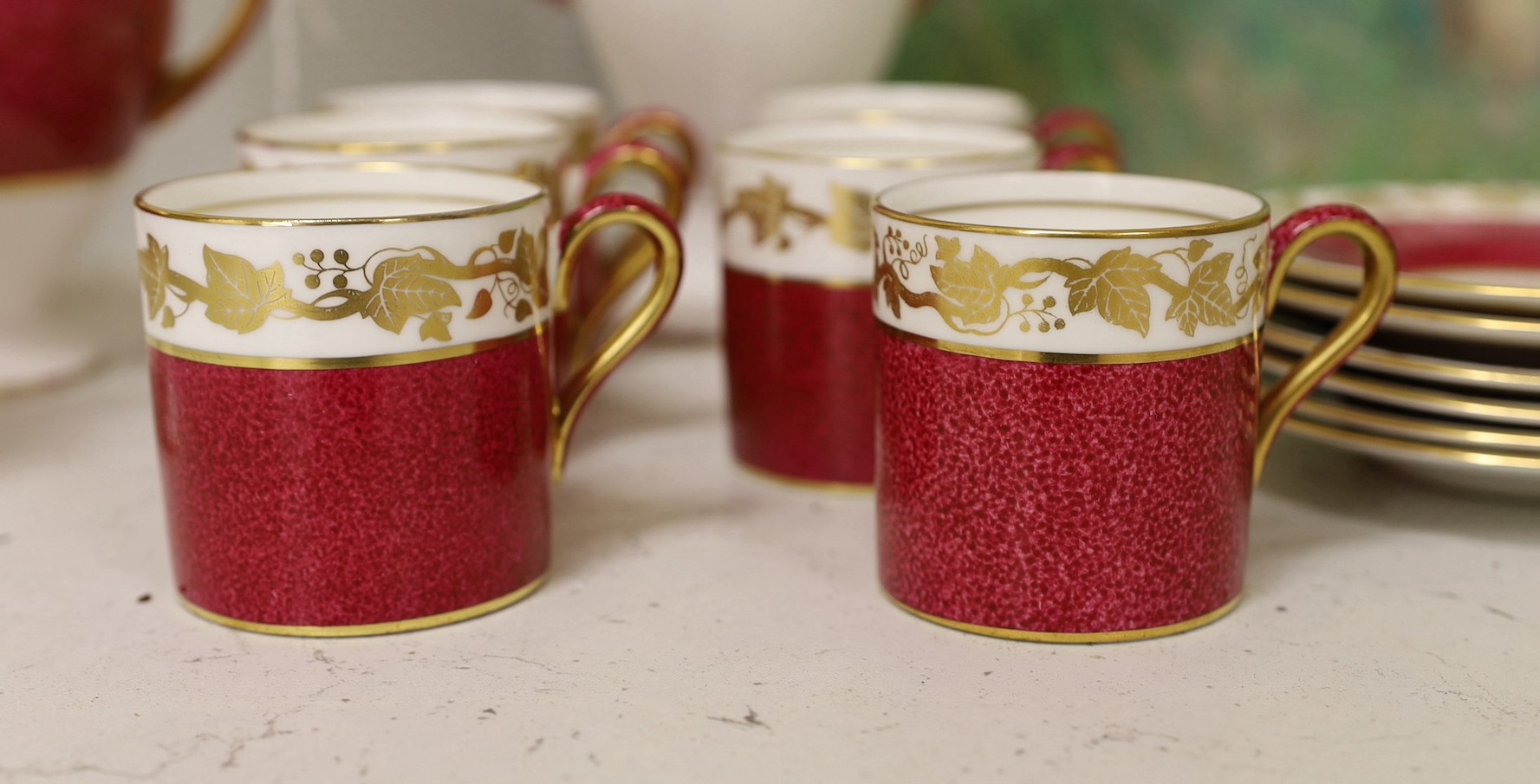 A Wedgwood coffee set, pattern no. W3994 H.